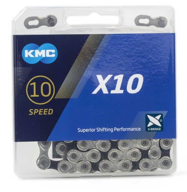 Kmc ketting 10-speed x10 114 links/zwart Zilver