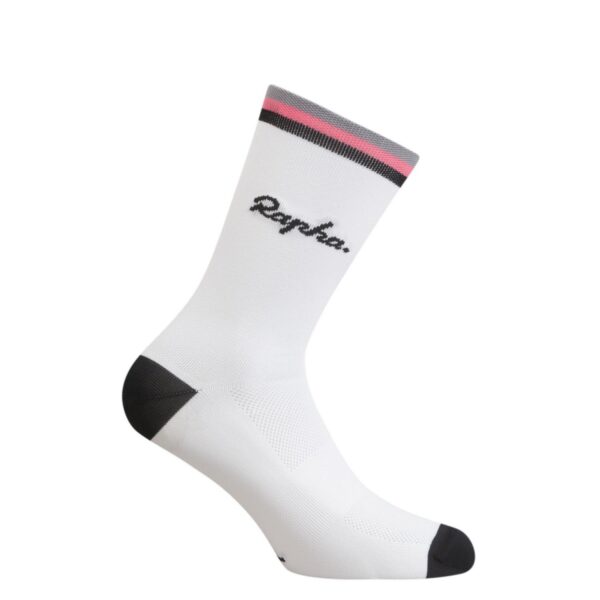 Rapha Logo Socks White/Black/Pink
