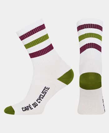 Cafe Du Cycliste Skate Socks Lila Green Stripes